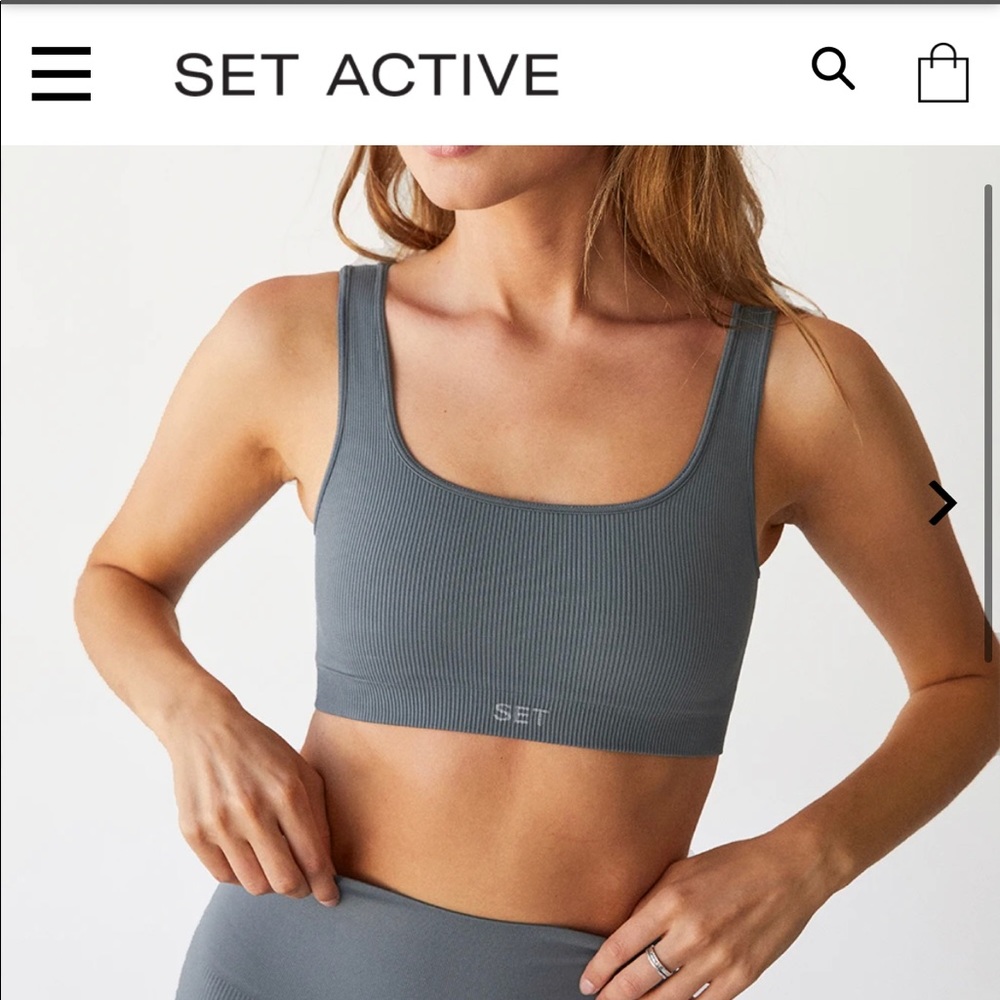ISO!!! SET ACTIVE SLATE GRAY BRA XS OR S!